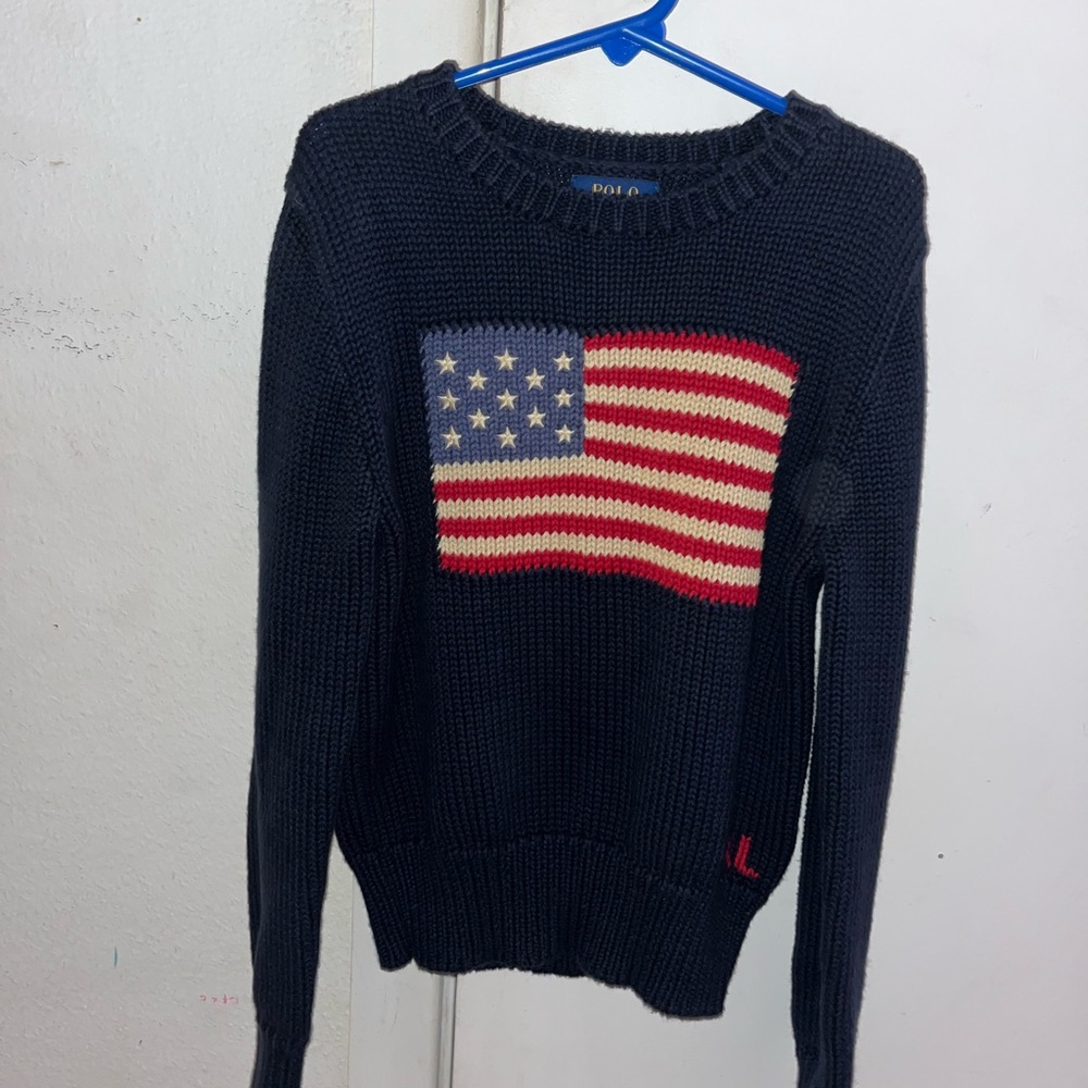 Polo by Ralph Lauren Navy American Flag Kids Sweater